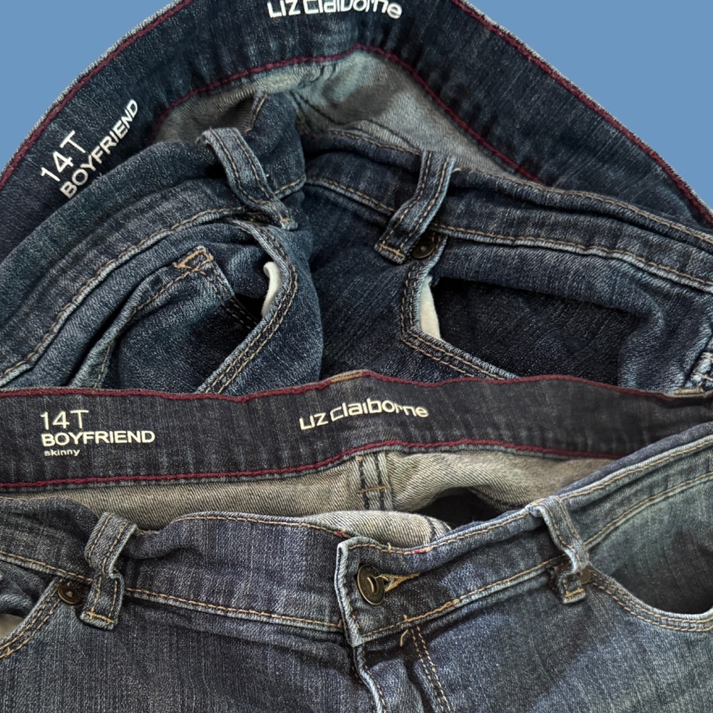 Liz Claiborne Blue Boyfriend Skinny Jeans - Picture 2 of 4